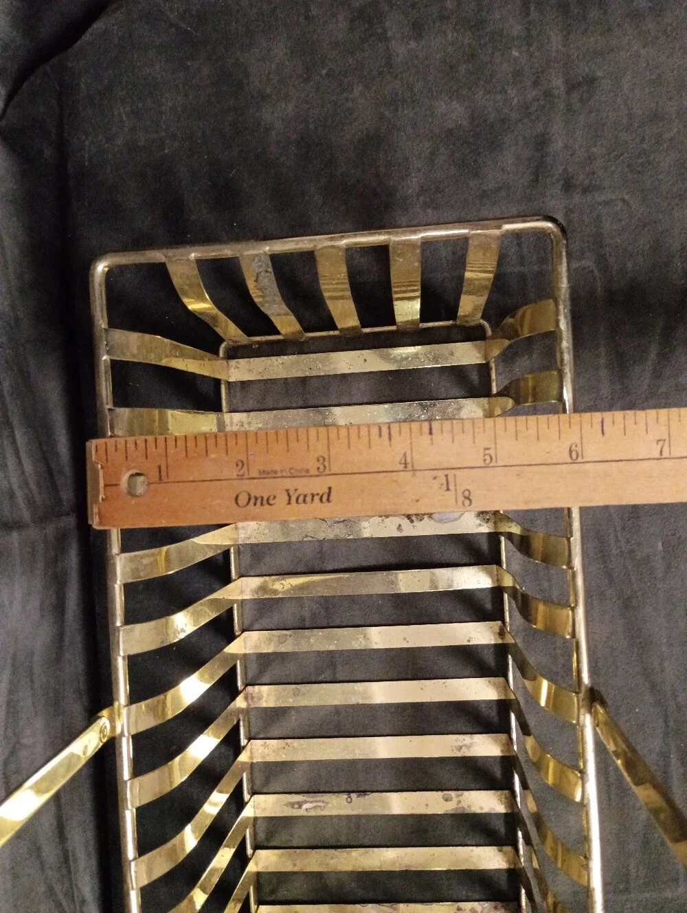 Vintage Brass Basket With Adjustable Handle Size 12 Long x6 Wide x6 Tall Or 12.5